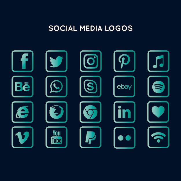 Free Vector social media logo collection