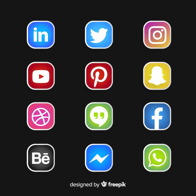 Free Vector social media logo collection