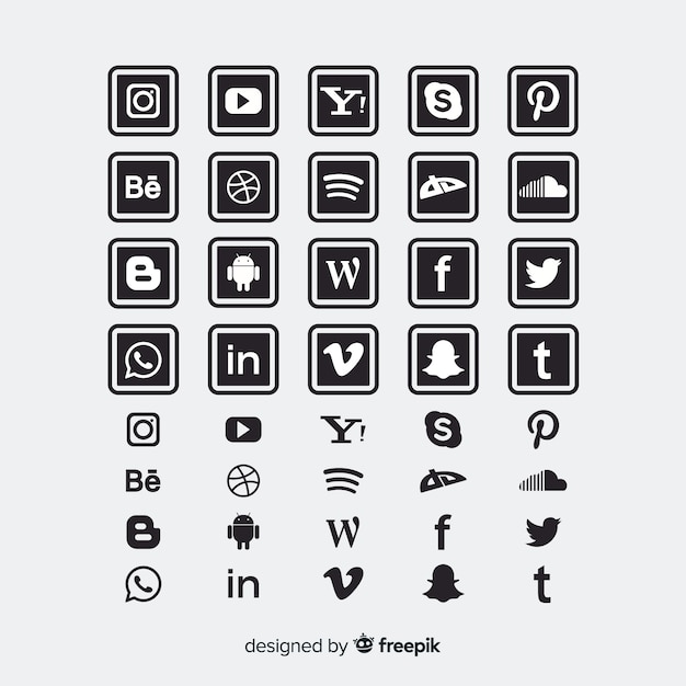 Free Vector social media logo collection