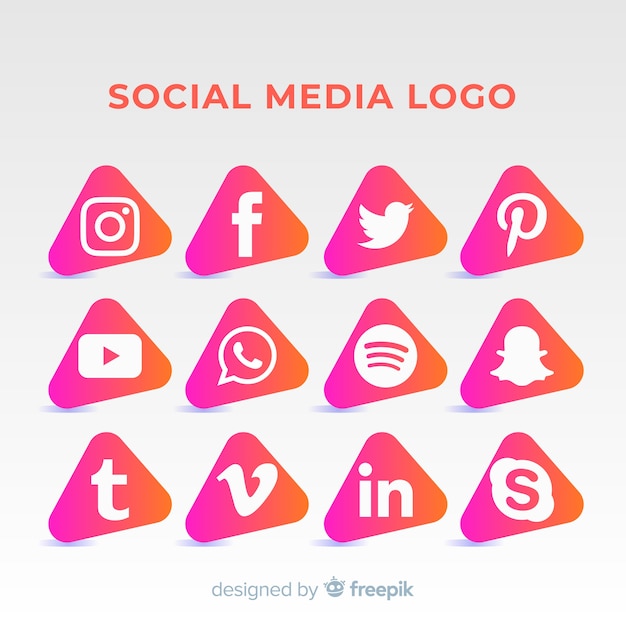 Free Vector social media logo collection