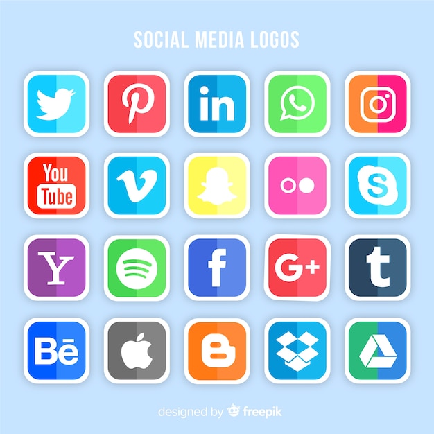 Free Vector social media logo collection