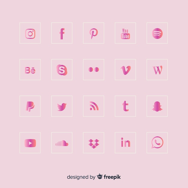 Free Vector social media logo collection