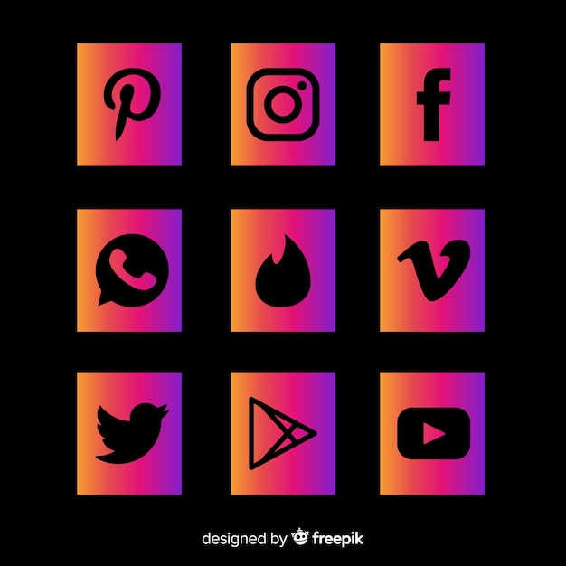 Free Vector social media logo collection