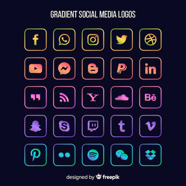 Free Vector social media logo collection