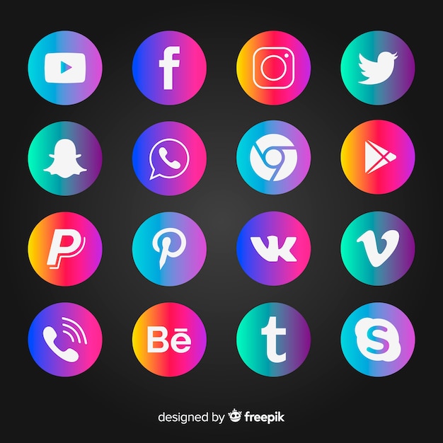 Free Vector social media logo collection