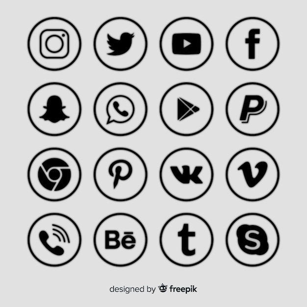 Free Vector social media logo collection