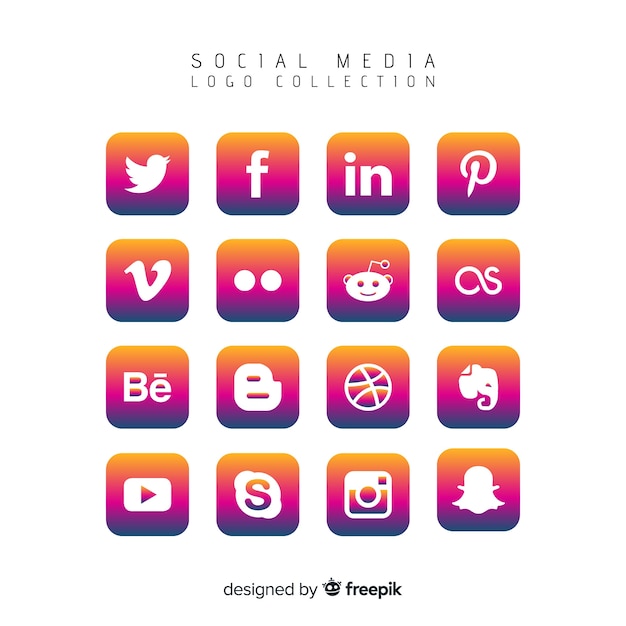 Free Vector social media logo collection