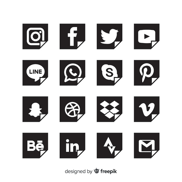 Free Vector social media logo collection