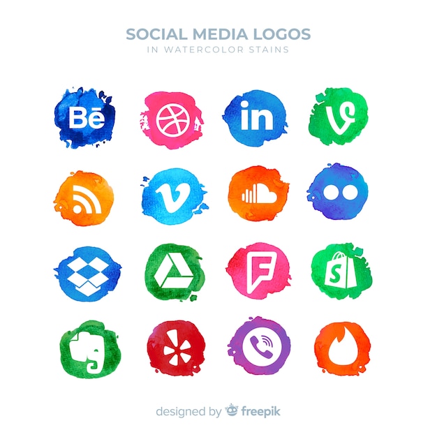 Free Vector social media logo collection