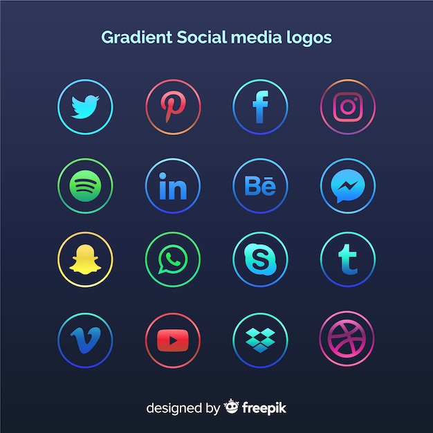 Free Vector social media logo collection