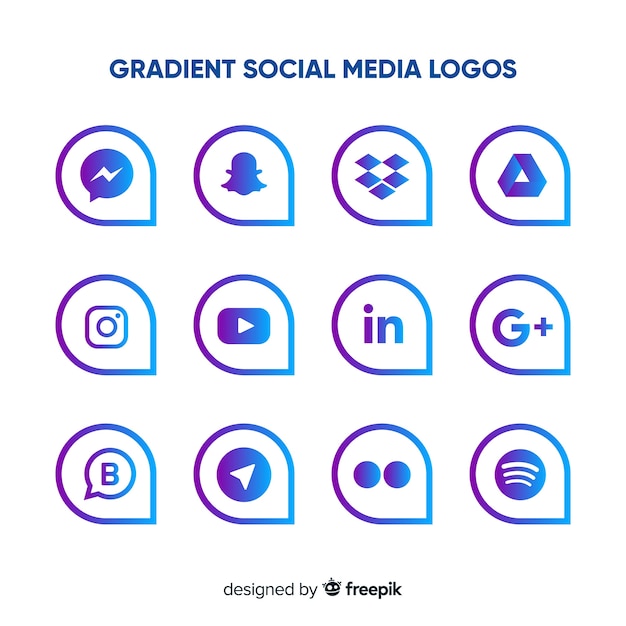 Free Vector social media logo collection