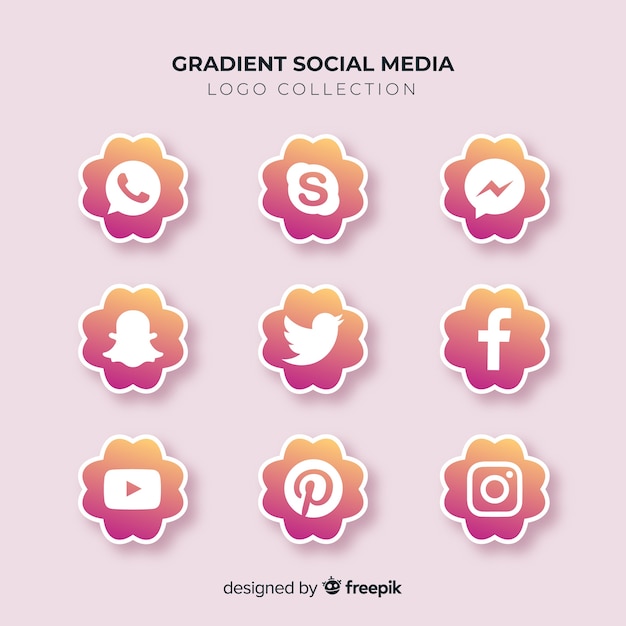 Free Vector social media logo collection