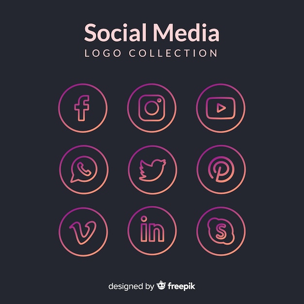 Free Vector social media logo collection