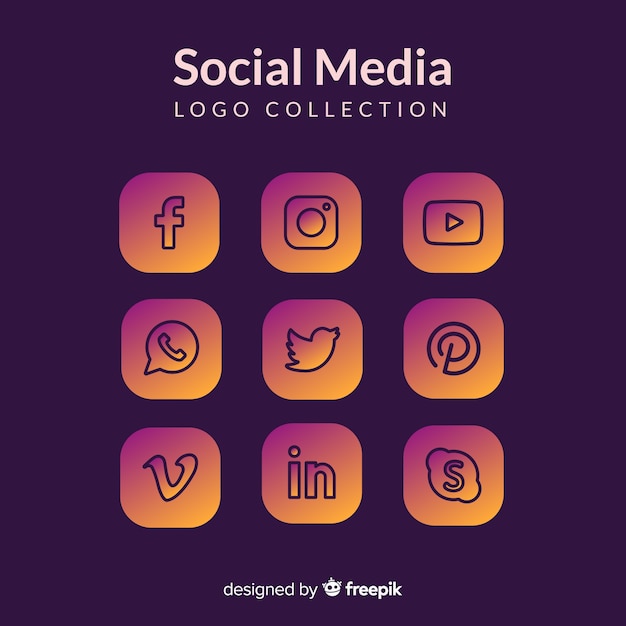 Free Vector social media logo collection