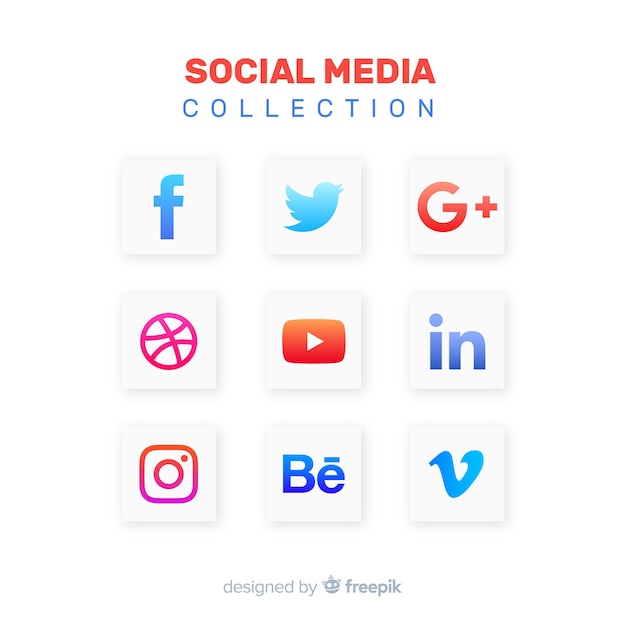 Free Vector social media logo collection