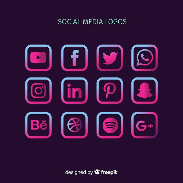 Free Vector social media logo collection