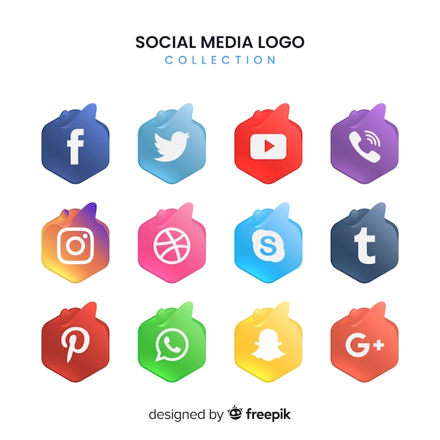 Free Vector social media logo collection