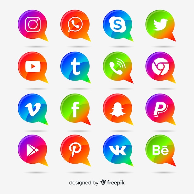 Free Vector social media logo collection