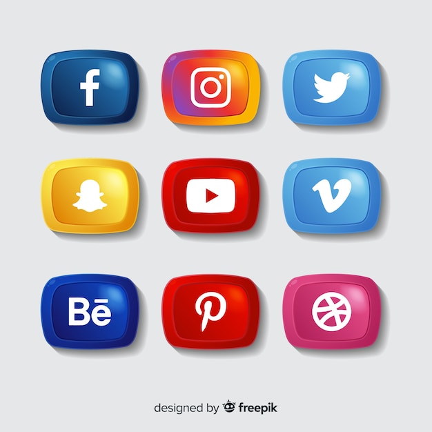 Free Vector social media logo collection