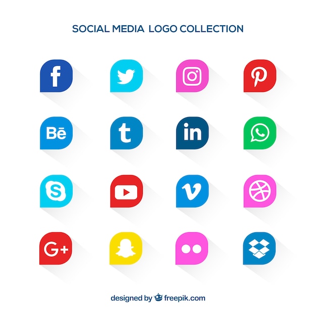 Free Vector social media logos collection in flat style