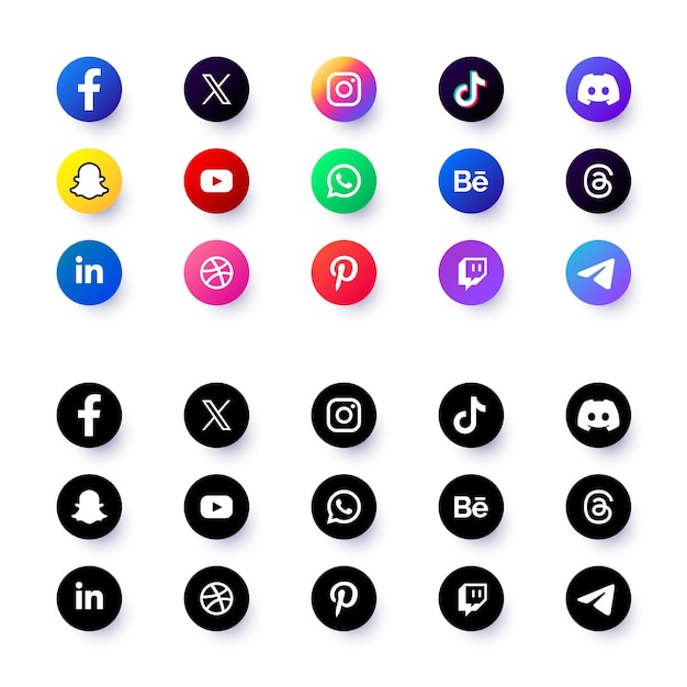 Free vector social media logos set