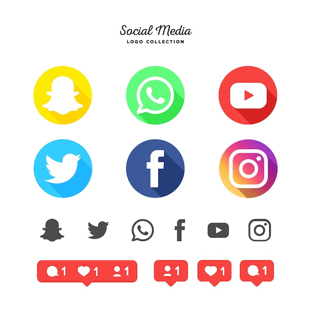 Free Vector social media logotype collection