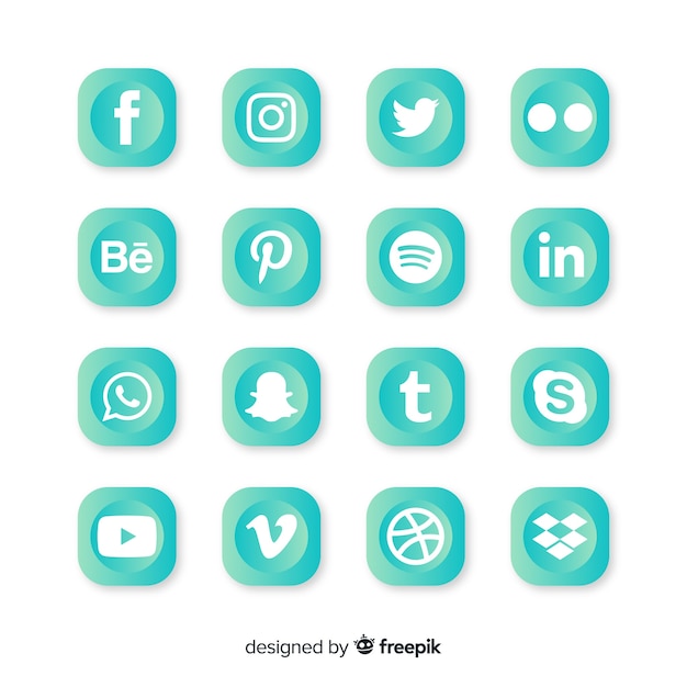 Free Vector social media logotype collection