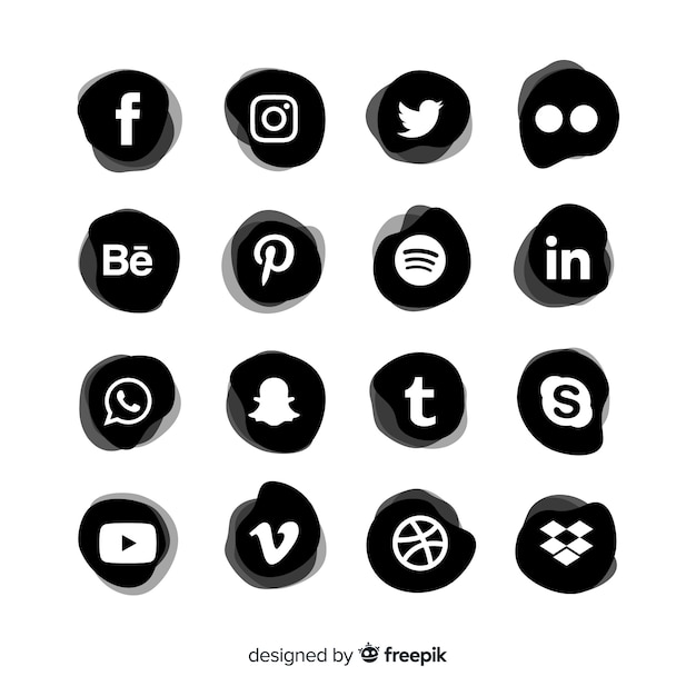 Free Vector social media logotype collection