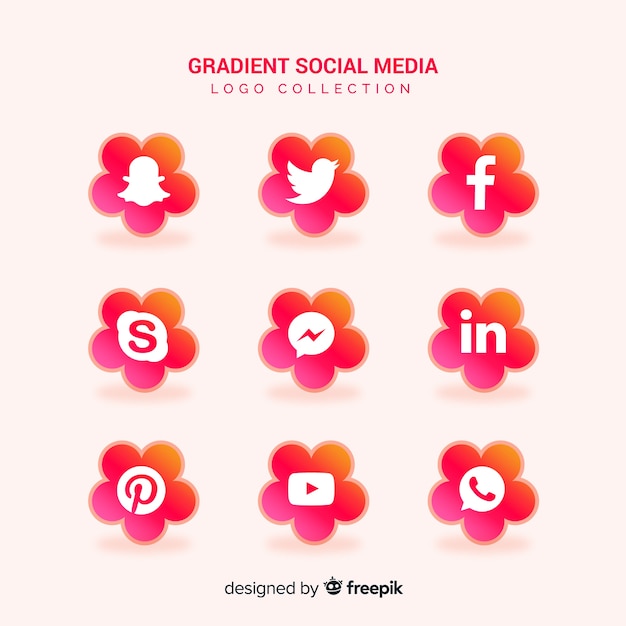 Free Vector social media logotype collection