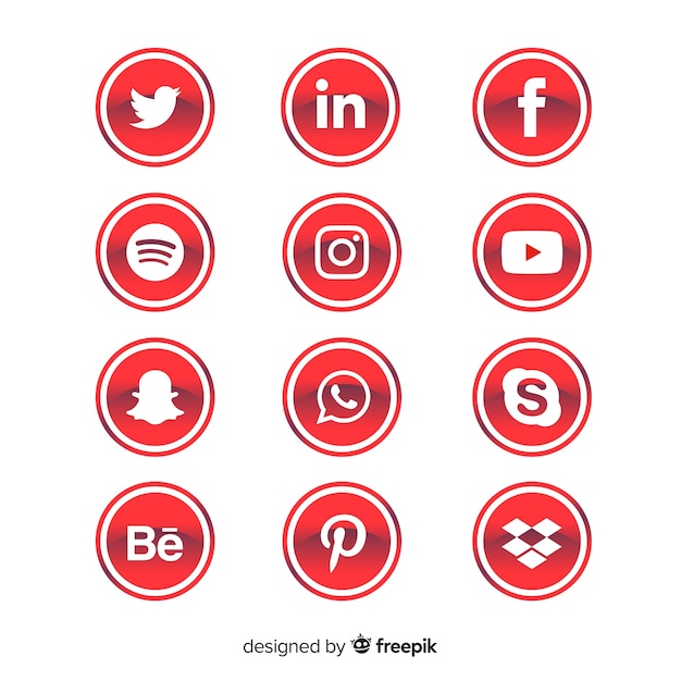 Free Vector social media logotype collection