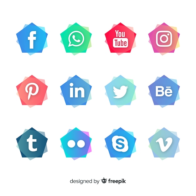 Free Vector social media logotype collection