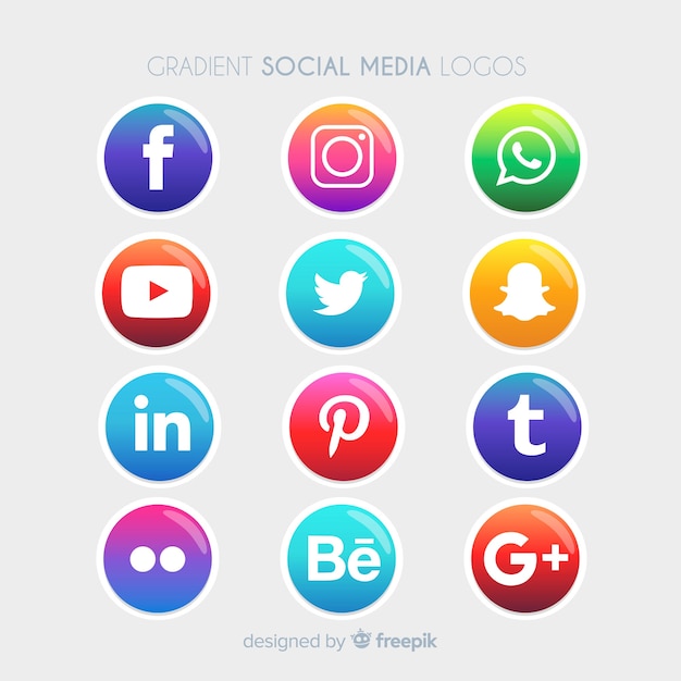 Free Vector social media logotype collection