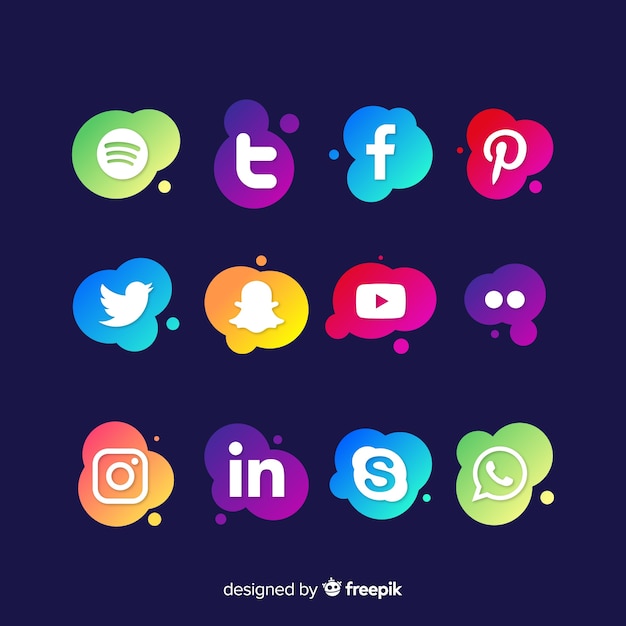 Free Vector social media logotype collection