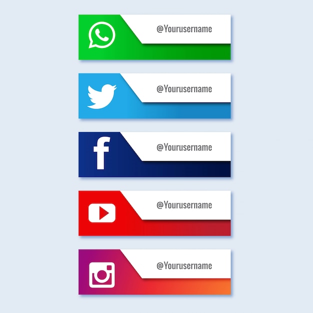 Free Vector social media lower third collection set