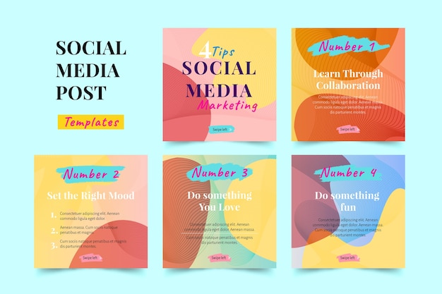 Free Vector social media marketing tips instagram post collection