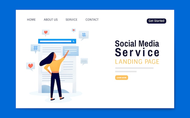 Free Vector social media service landing page layout vector