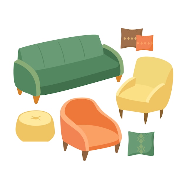 Free Vector soft furniture set