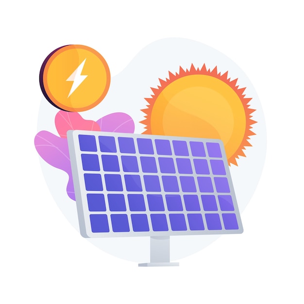 Free Vector solar energy technology. alternative resources, green electricity, renewable energy. solar batteries, innovative power generating equipment. 