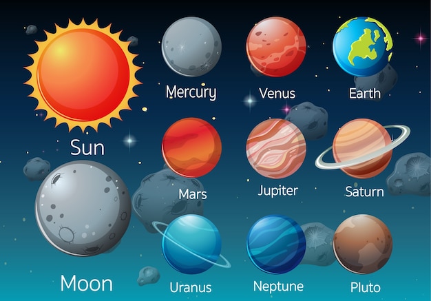 Free Vector solar system in the galaxy