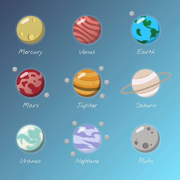 Free Vector the solar system vector