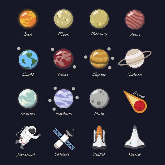 Free Vector the solar system vector