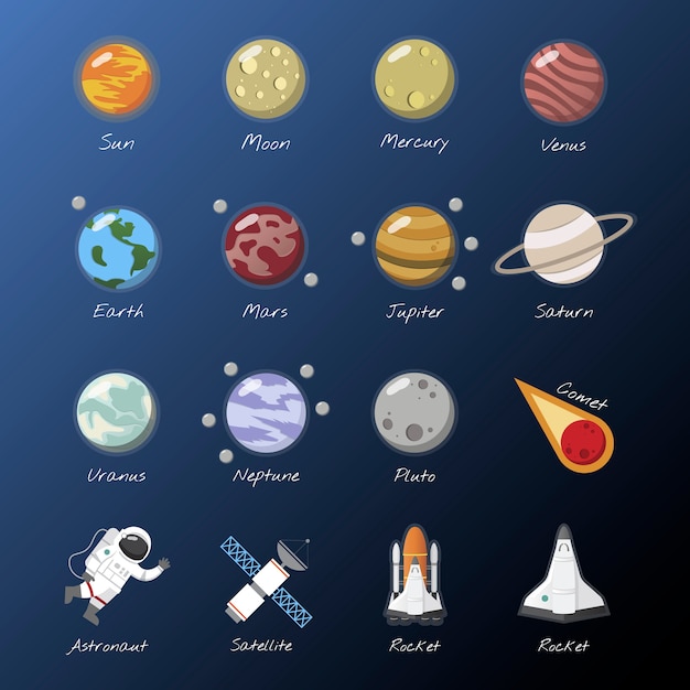 Free Vector the solar system vector