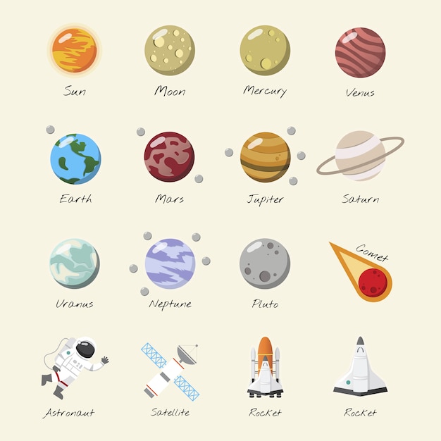 Free Vector the solar system vector