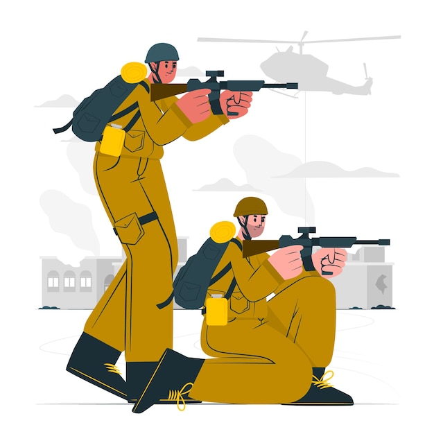 Free Vector soldiers concept illustration