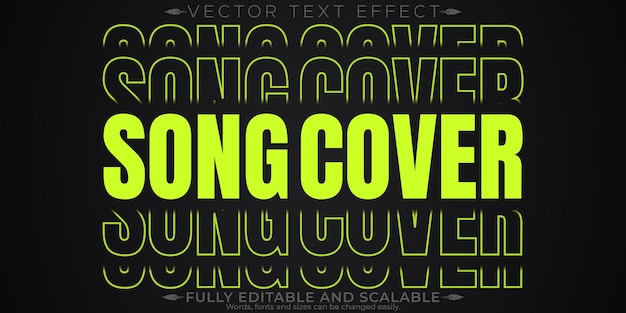 Free Vector song editable text effect editable cover and party text style