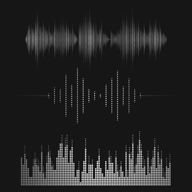 Free Vector sound wave equalizer vector design set