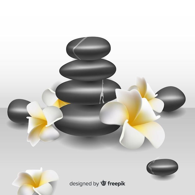 Free Vector spa background stones realistic style