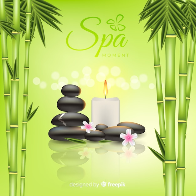 Spa background stones realistic style