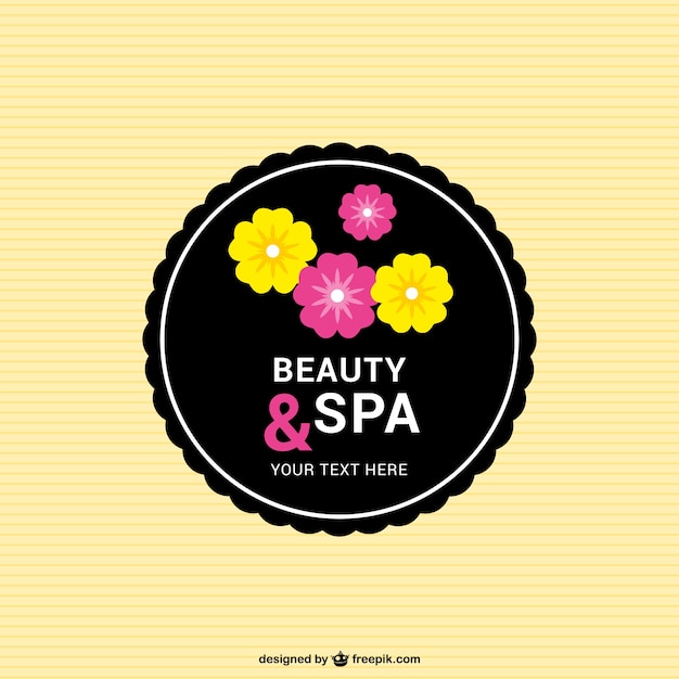 Free Vector spa floral badge 