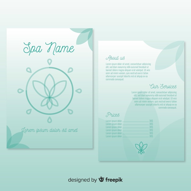 Free Vector spa flyer template